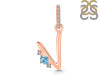 Blue Topaz & White Topaz Alphabet V Pendant BTZ-RDA-48.