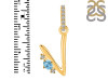 Blue Topaz & White Topaz Alphabet V Pendant BTZ-RDA-48.