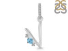 Blue Topaz & White Topaz Alphabet V Pendant BTZ-RDA-48.