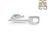 Blue Topaz & White Topaz Alphabet V Pendant BTZ-RDA-48.