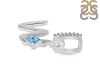 Blue Topaz & White Topaz Alphabet W Pendant BTZ-RDA-49.
