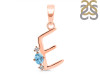 Blue Topaz & White Topaz Alphabet E Pendant BTZ-RDA-5.