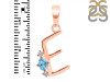 Blue Topaz & White Topaz Alphabet E Pendant BTZ-RDA-5.