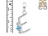 Blue Topaz & White Topaz Alphabet E Pendant BTZ-RDA-5.