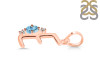 Blue Topaz & White Topaz Alphabet E Pendant BTZ-RDA-5.