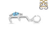 Blue Topaz & White Topaz Alphabet E Pendant BTZ-RDA-5.