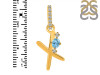 Blue Topaz & White Topaz Alphabet X Pendant BTZ-RDA-50.