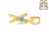 Blue Topaz & White Topaz Alphabet X Pendant BTZ-RDA-50.