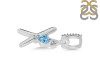 Blue Topaz & White Topaz Alphabet X Pendant BTZ-RDA-50.