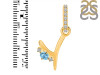 Blue Topaz & White Topaz Alphabet Y Pendant BTZ-RDA-51.