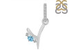 Blue Topaz & White Topaz Alphabet Y Pendant BTZ-RDA-51.