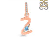 Blue Topaz & White Topaz Alphabet Z Pendant BTZ-RDA-52.