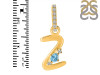 Blue Topaz & White Topaz Alphabet Z Pendant BTZ-RDA-52.