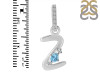 Blue Topaz & White Topaz Alphabet Z Pendant BTZ-RDA-52.
