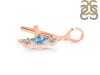 Blue Topaz & White Topaz Alphabet A Pendant BTZ-RDA-53.
