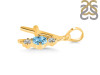 Blue Topaz & White Topaz Alphabet A Pendant BTZ-RDA-53.