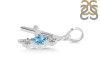 Blue Topaz & White Topaz Alphabet A Pendant BTZ-RDA-53.