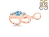 Blue Topaz & White Topaz Alphabet B Pendant BTZ-RDA-54.