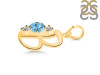 Blue Topaz & White Topaz Alphabet B Pendant BTZ-RDA-54.