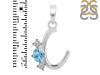 Blue Topaz & White Topaz Alphabet C Pendant BTZ-RDA-55.