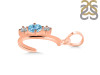 Blue Topaz & White Topaz Alphabet C Pendant BTZ-RDA-55.