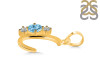 Blue Topaz & White Topaz Alphabet C Pendant BTZ-RDA-55.