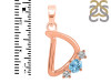 Blue Topaz & White Topaz Alphabet D Pendant BTZ-RDA-56.