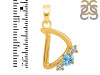 Blue Topaz & White Topaz Alphabet D Pendant BTZ-RDA-56.