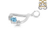 Blue Topaz & White Topaz Alphabet D Pendant BTZ-RDA-56.