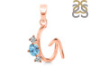 Blue Topaz & White Topaz Alphabet G Pendant BTZ-RDA-59.