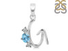 Blue Topaz & White Topaz Alphabet G Pendant BTZ-RDA-59.