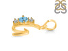 Blue Topaz & White Topaz Alphabet G Pendant BTZ-RDA-59.
