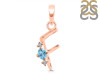 Blue Topaz & White Topaz Alphabet F Pendant BTZ-RDA-6.