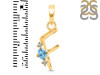Blue Topaz & White Topaz Alphabet F Pendant BTZ-RDA-6.