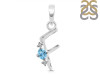 Blue Topaz & White Topaz Alphabet F Pendant BTZ-RDA-6.