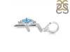 Blue Topaz & White Topaz Alphabet F Pendant BTZ-RDA-6.