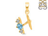 Blue Topaz & White Topaz Alphabet H Pendant BTZ-RDA-60.
