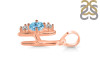 Blue Topaz & White Topaz Alphabet H Pendant BTZ-RDA-60.