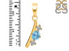 Blue Topaz & White Topaz Alphabet I Pendant BTZ-RDA-61.