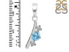 Blue Topaz & White Topaz Alphabet I Pendant BTZ-RDA-61.