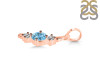 Blue Topaz & White Topaz Alphabet I Pendant BTZ-RDA-61.
