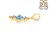 Blue Topaz & White Topaz Alphabet I Pendant BTZ-RDA-61.