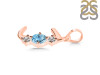 Blue Topaz & White Topaz Alphabet J Pendant BTZ-RDA-62.