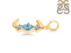 Blue Topaz & White Topaz Alphabet J Pendant BTZ-RDA-62.