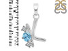 Blue Topaz & White Topaz Alphabet K Pendant BTZ-RDA-63.