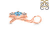 Blue Topaz & White Topaz Alphabet K Pendant BTZ-RDA-63.