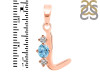 Blue Topaz & White Topaz Alphabet L Pendant BTZ-RDA-64.
