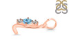 Blue Topaz & White Topaz Alphabet L Pendant BTZ-RDA-64.