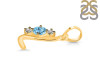 Blue Topaz & White Topaz Alphabet L Pendant BTZ-RDA-64.