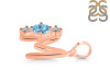 Blue Topaz & White Topaz Alphabet M Pendant BTZ-RDA-65.